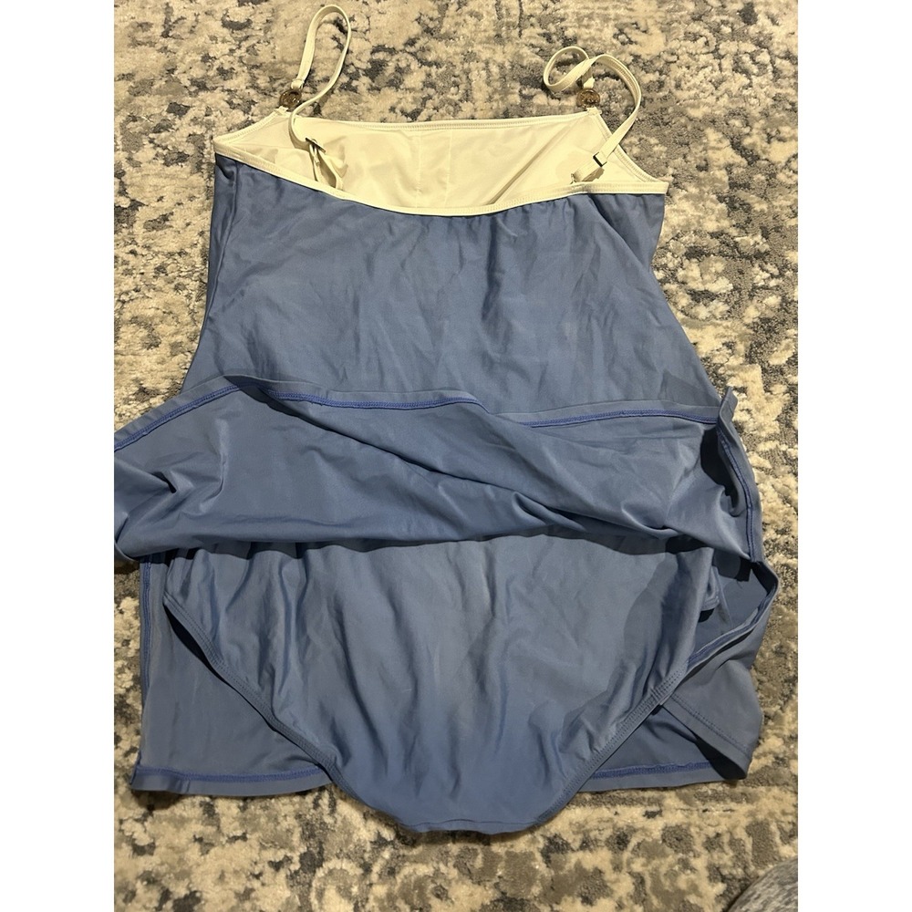 Michael Kors Women's Blue And White Swimsuit Dress Size 14 - Picture 4 of 6